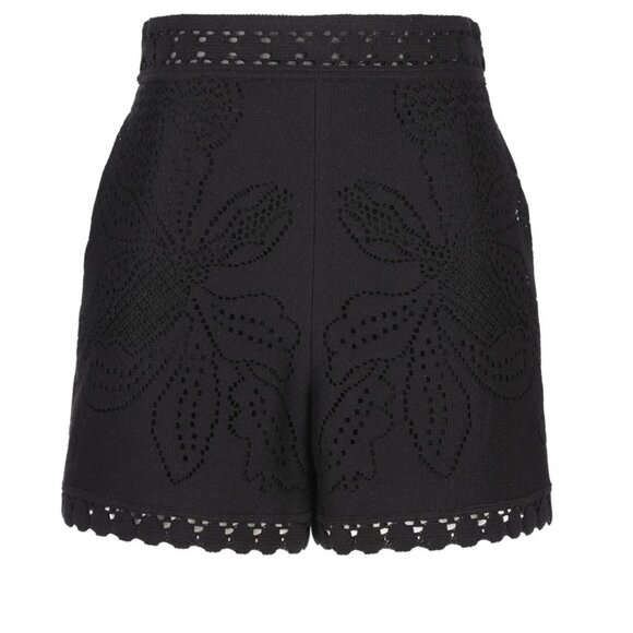 Valentino Floral Patterned High Waist Shorts Black Size 48/ XL -$1600- NWT - Picture 2 of 9